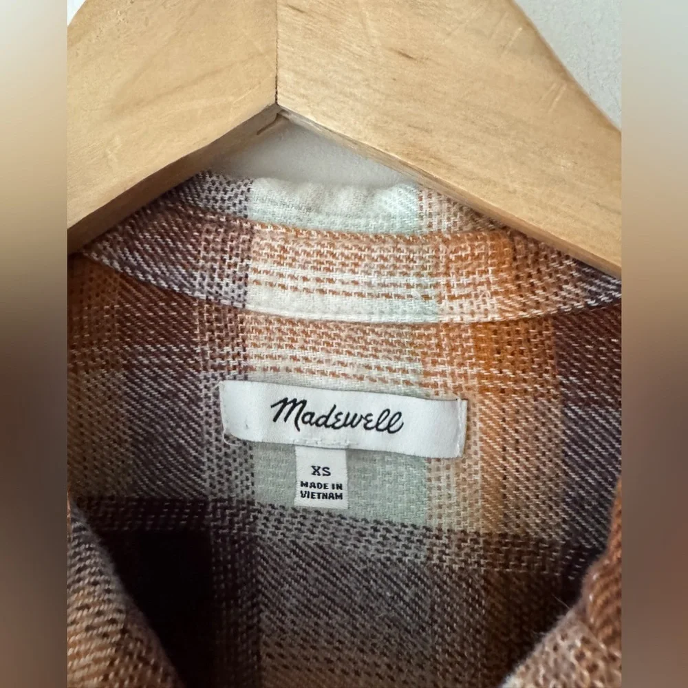 Madewell Flannel Side-Button Oversized‎ Ex-Boyfriend Shirt in Bickett Plaid